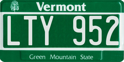 VT license plate LTY952