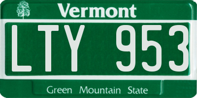 VT license plate LTY953