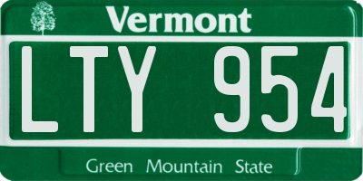 VT license plate LTY954