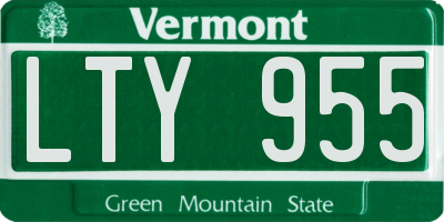 VT license plate LTY955