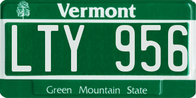 VT license plate LTY956