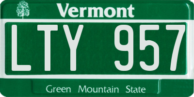 VT license plate LTY957