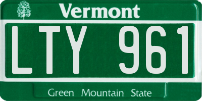 VT license plate LTY961