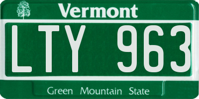 VT license plate LTY963