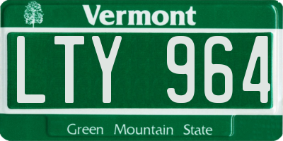 VT license plate LTY964