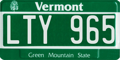 VT license plate LTY965