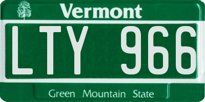 VT license plate LTY966