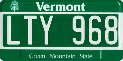 VT license plate LTY968