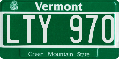 VT license plate LTY970