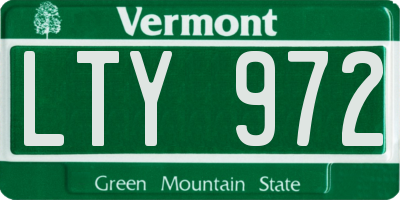 VT license plate LTY972