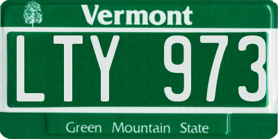 VT license plate LTY973