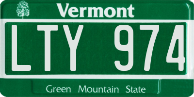 VT license plate LTY974
