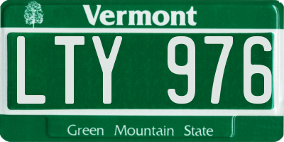 VT license plate LTY976
