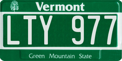 VT license plate LTY977
