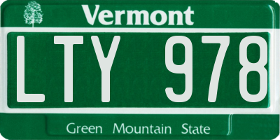 VT license plate LTY978