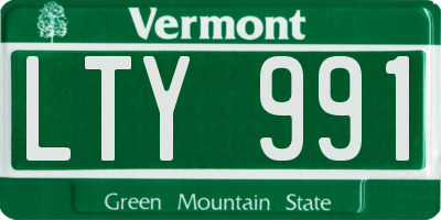 VT license plate LTY991