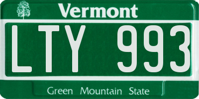 VT license plate LTY993