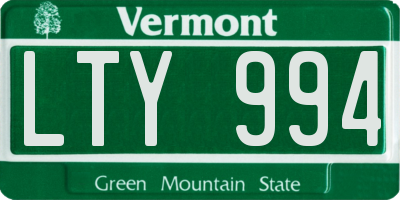 VT license plate LTY994