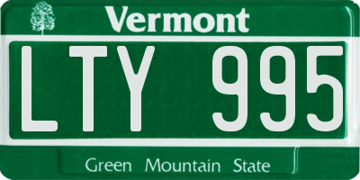 VT license plate LTY995