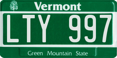 VT license plate LTY997