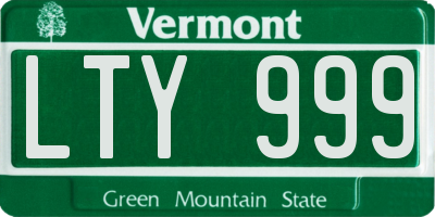 VT license plate LTY999