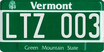VT license plate LTZ003