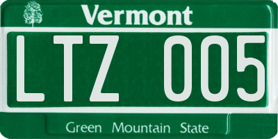 VT license plate LTZ005