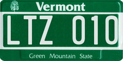 VT license plate LTZ010
