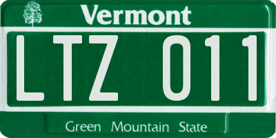 VT license plate LTZ011