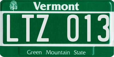 VT license plate LTZ013