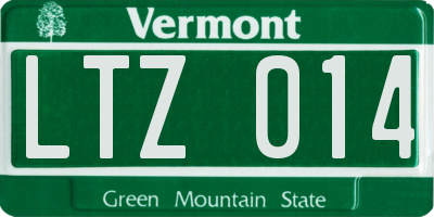 VT license plate LTZ014