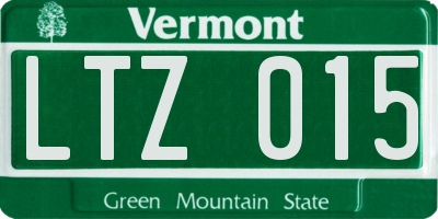 VT license plate LTZ015