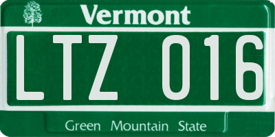 VT license plate LTZ016