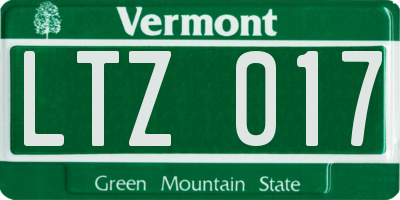 VT license plate LTZ017