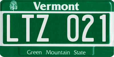 VT license plate LTZ021