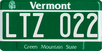 VT license plate LTZ022