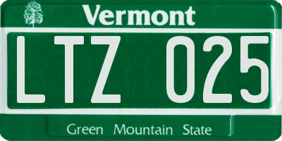 VT license plate LTZ025