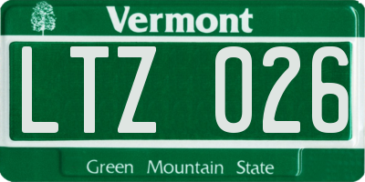 VT license plate LTZ026