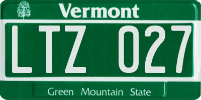 VT license plate LTZ027