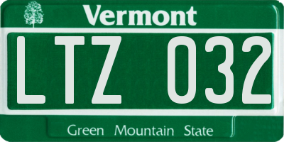 VT license plate LTZ032