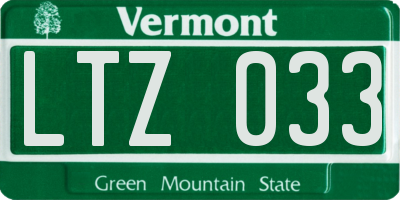 VT license plate LTZ033