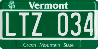 VT license plate LTZ034