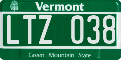 VT license plate LTZ038