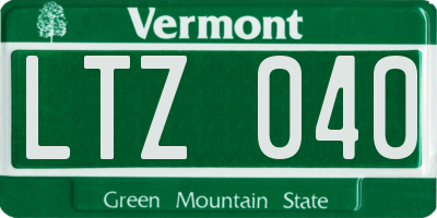 VT license plate LTZ040