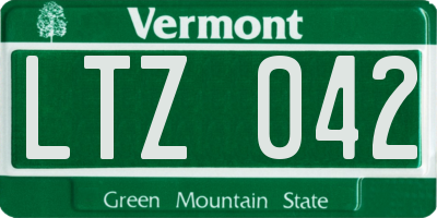 VT license plate LTZ042