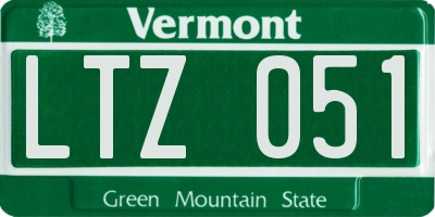 VT license plate LTZ051