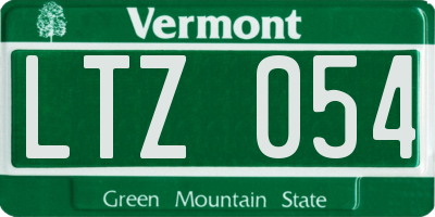 VT license plate LTZ054