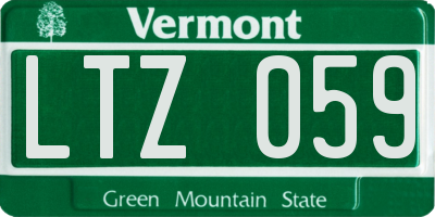 VT license plate LTZ059
