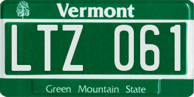VT license plate LTZ061