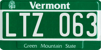 VT license plate LTZ063
